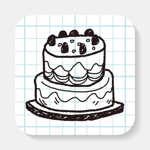 Gâteau doodle — Image vectorielle