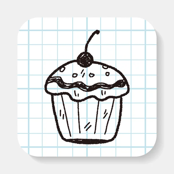 Bolo de doodle — Vetor de Stock