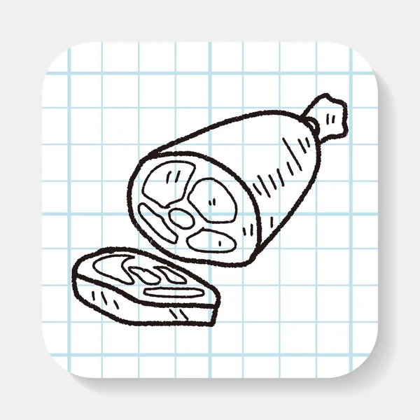 Jambon doodle — Image vectorielle