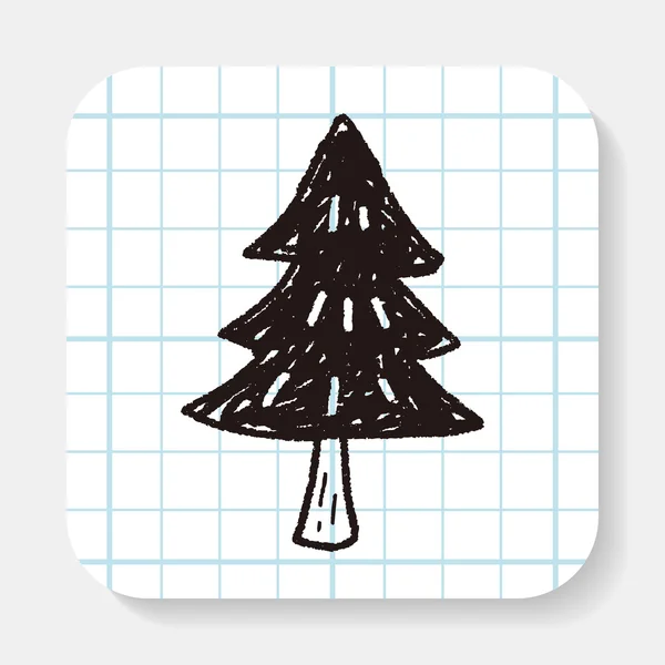 Arbre de Noël doodle — Image vectorielle