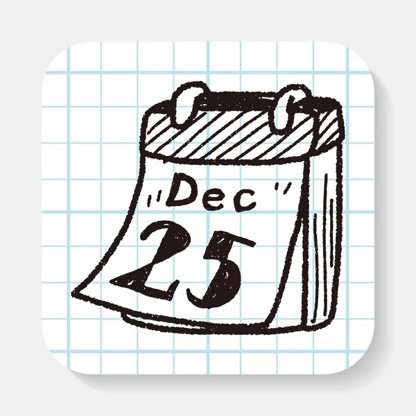 Calendario di dicembre doodle — Vettoriale Stock