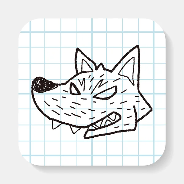 Weerwolf doodle — Stockvector