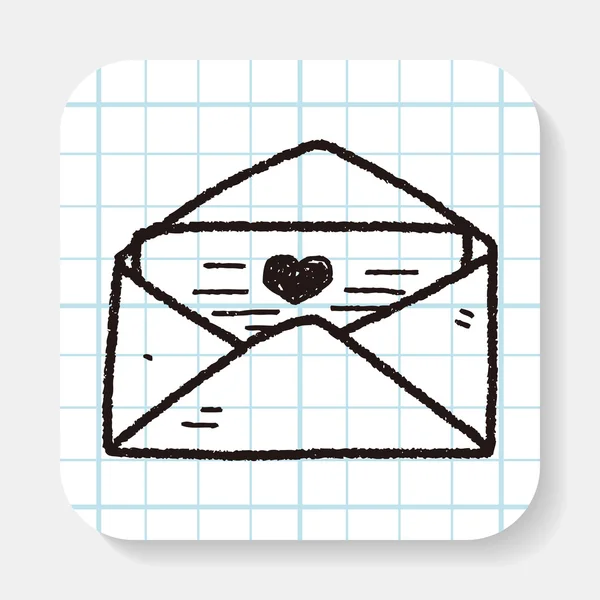 Amor doodle correio — Vetor de Stock