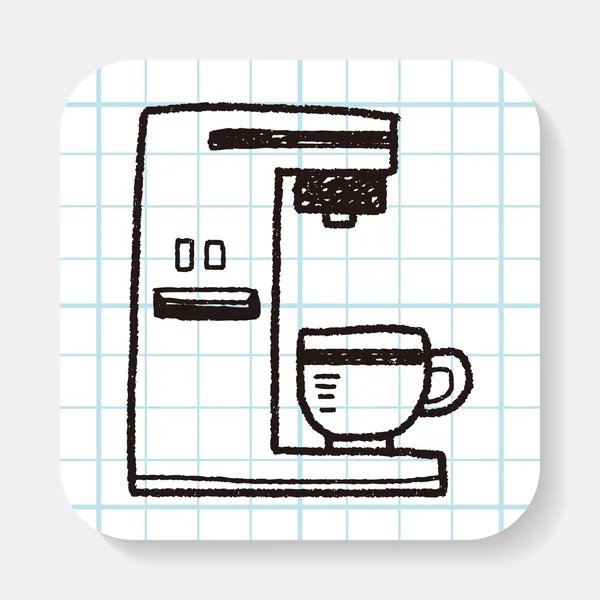 Máquina de café doodle — Vetor de Stock