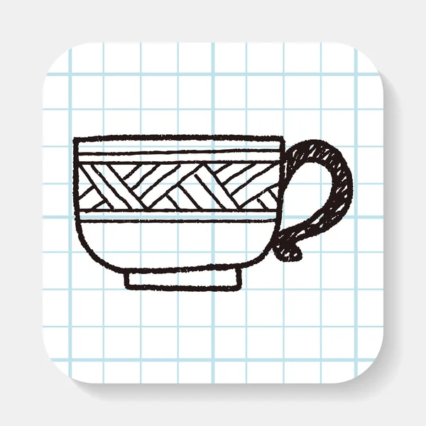 Kaffeebecher-Doodle — Stockvektor