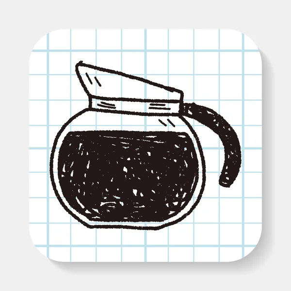 Kaffe doodle ritning — Stock vektor