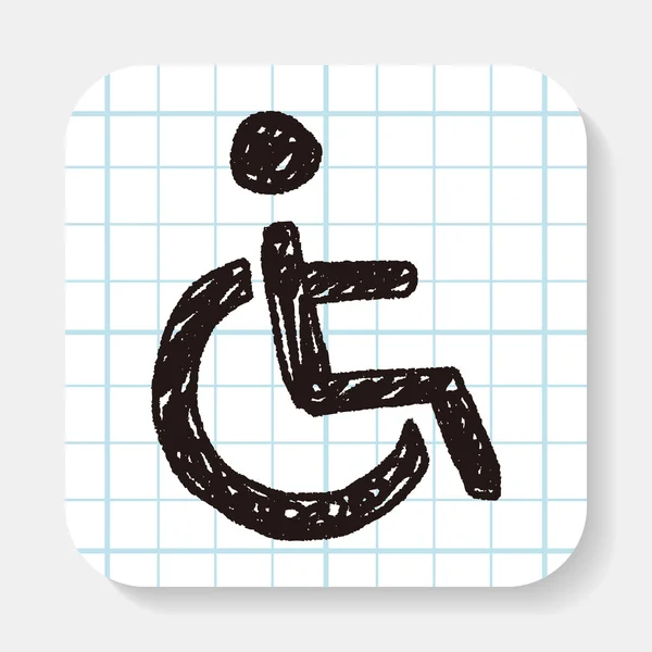 Cadeira roda doodle — Vetor de Stock