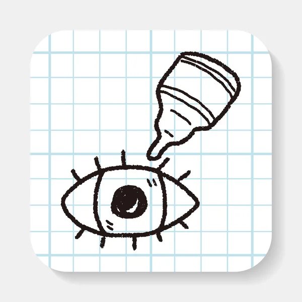 Oog daling doodle — Stockvector