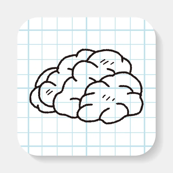 Brain doodle — Stock Vector
