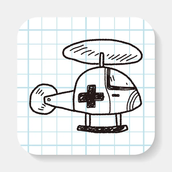 Medicinska helikopter doodle — Stock vektor