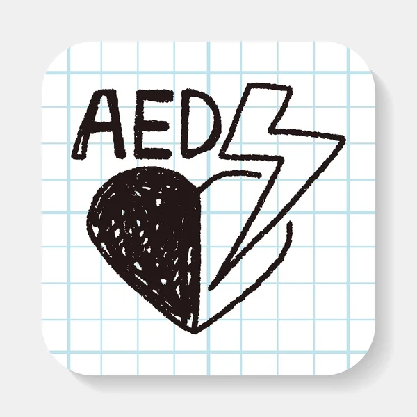 AED doodle — Vettoriale Stock