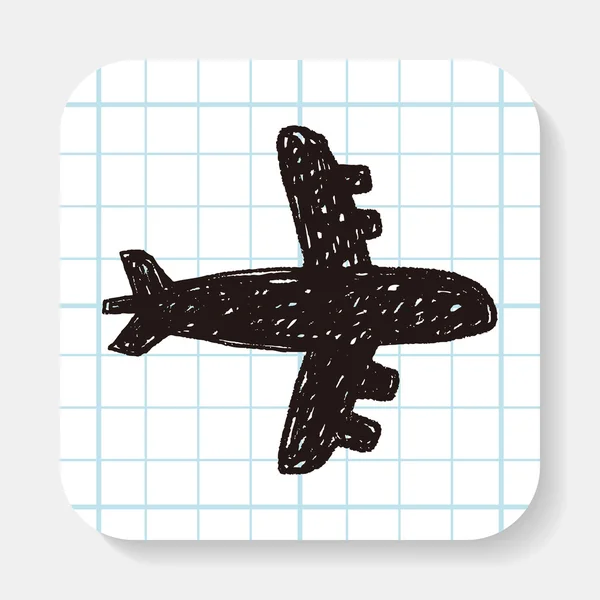 Doodle-Flugzeug — Stockvektor