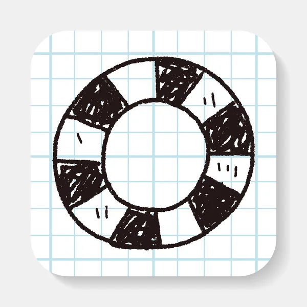 Záchranný kruh doodle — Stockový vektor