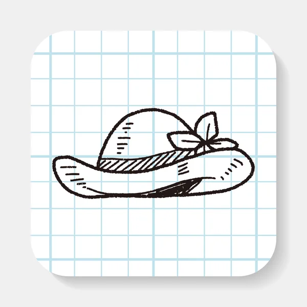 麦わら帽子を落書き — ストックベクタ