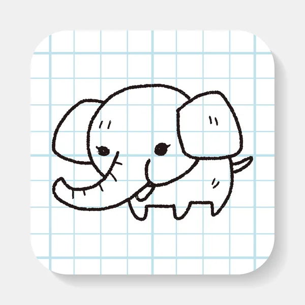 Gribouille d'éléphant — Image vectorielle