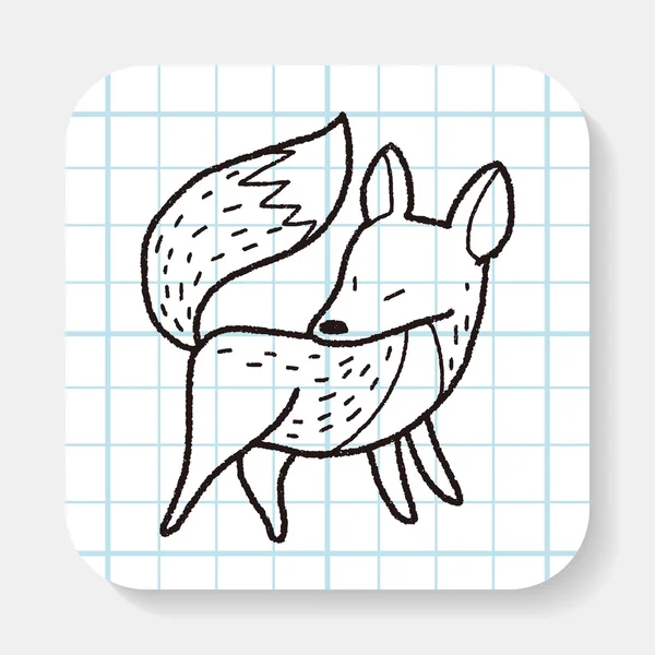 Fox doodle — Stockvector