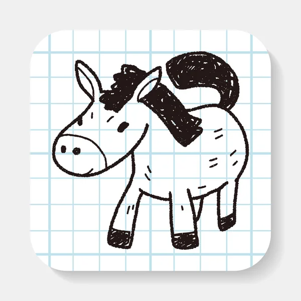 Doodle de cavalo — Vetor de Stock