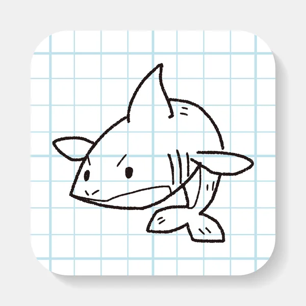 Doodle Shark - Stok Vektor