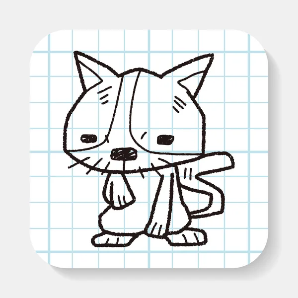 Kat doodle — Stockvector