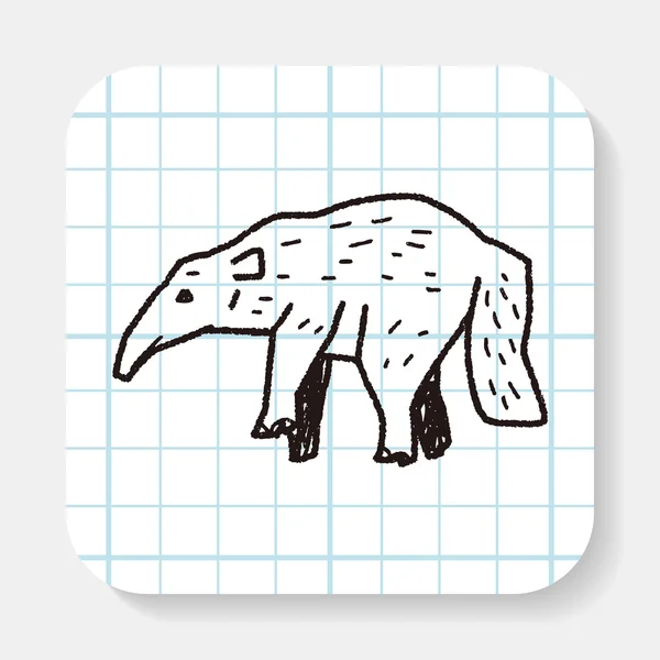 Anteater doodle — Stockvector