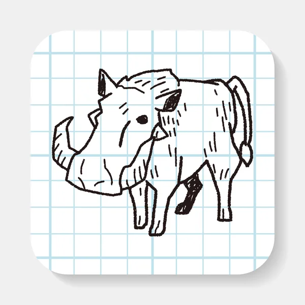 Doodle свиня — стоковий вектор