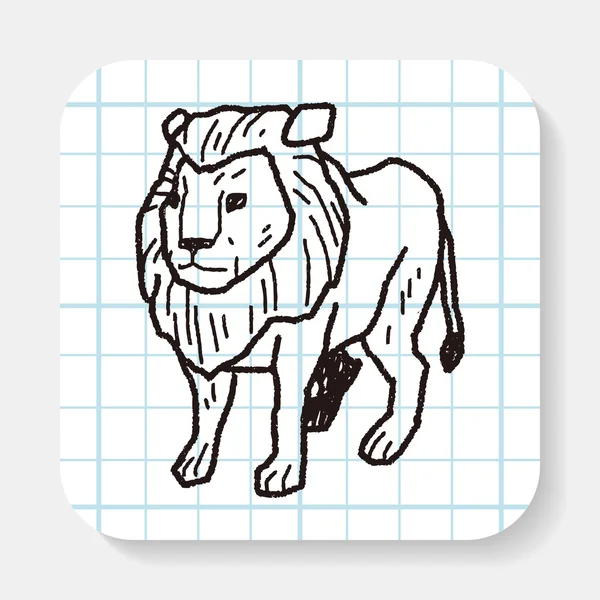 Лев каракули — стоковый вектор