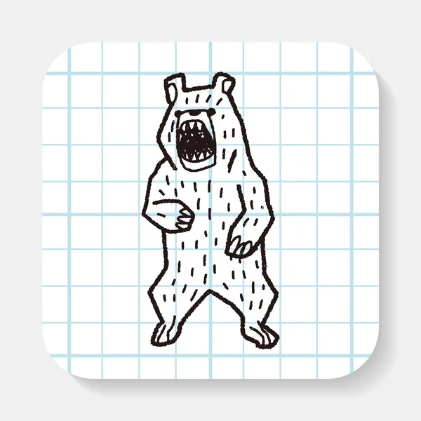 Doodle de urso — Vetor de Stock