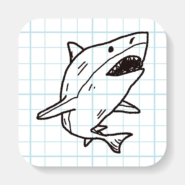 Köpekbalığı doodle — Stok Vektör