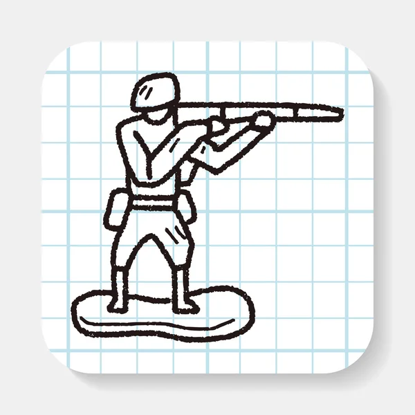 Toy soldier doodle — Stock Vector