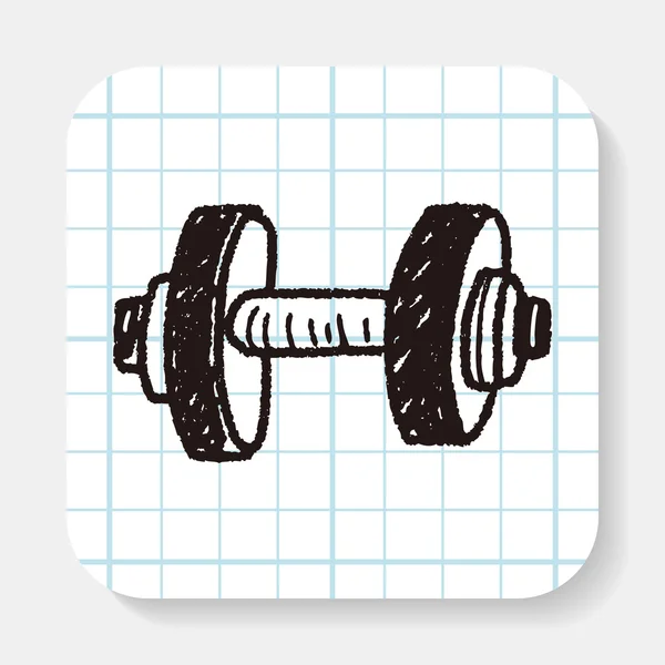 Håndvægt fitness doodle – Stock-vektor