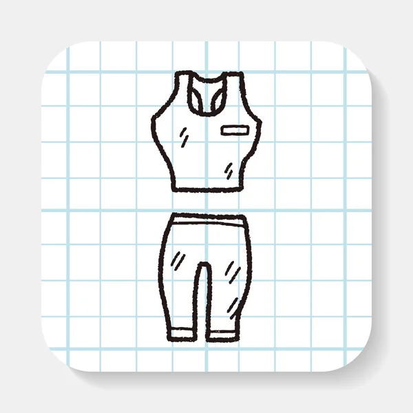 Abbigliamento sportivo doodle — Vettoriale Stock