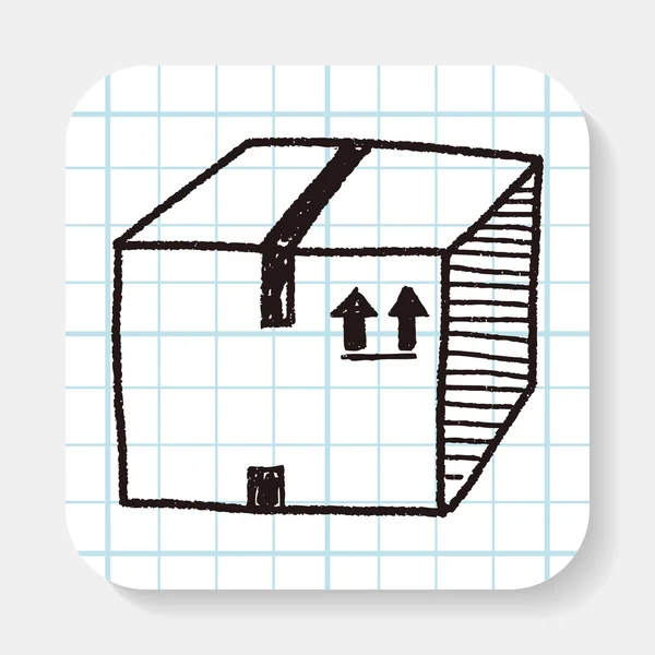 Caixa de transporte doodle —  Vetores de Stock