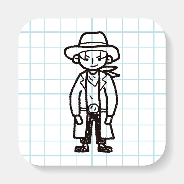 Cowboy doodle — Vetor de Stock