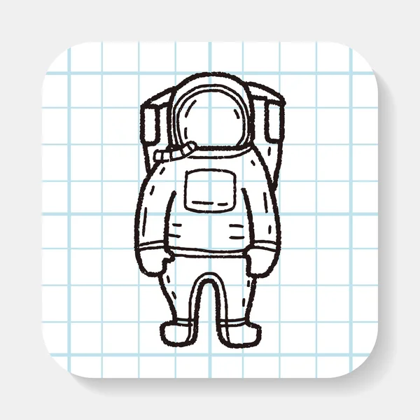 Astronot doodle — Stok Vektör