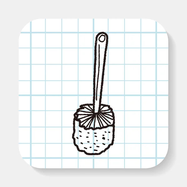 WC borstel doodle — Stockvector