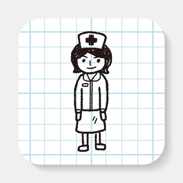 Zdravotní sestra doodle — Stockový vektor