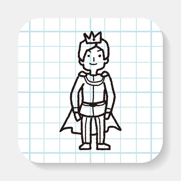Prins doodle — Stockvector