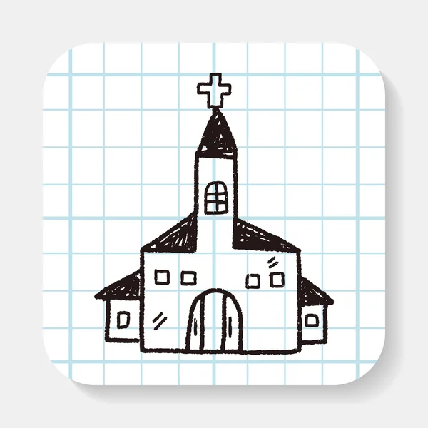 Doodle chiesa — Vettoriale Stock