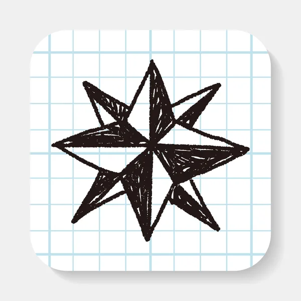 Doodle kompass — Stock vektor