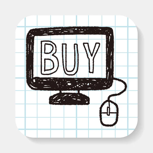 Online shopping doodle — Stock vektor