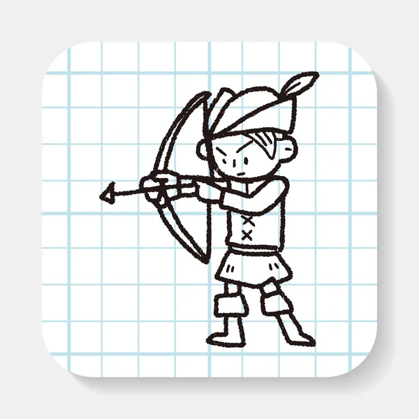 Archer doodle — Stockový vektor