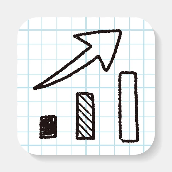 Chart infograp;hic doodle drawing — Stock Vector