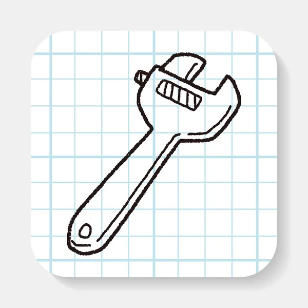 Wrench doodle — Stock Vector