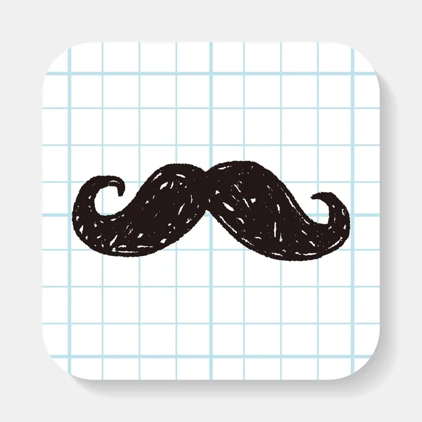 Barba hipster garabato — Vector de stock