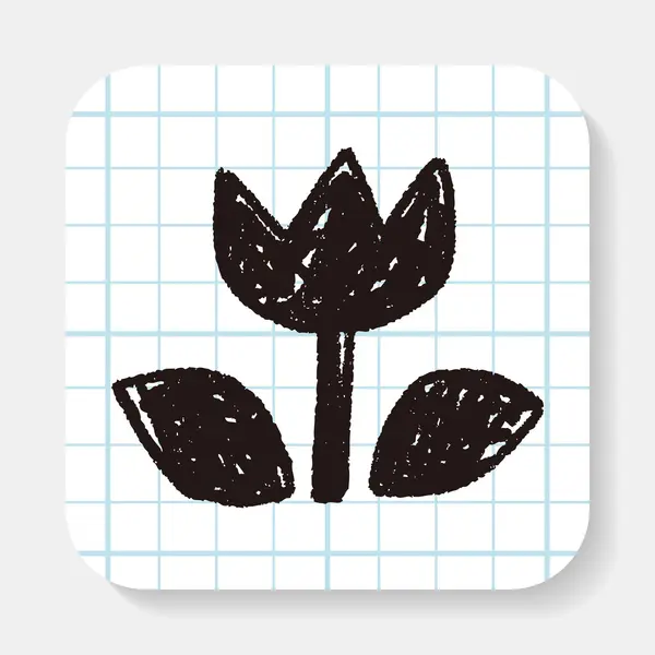 Flor de doodle — Vetor de Stock