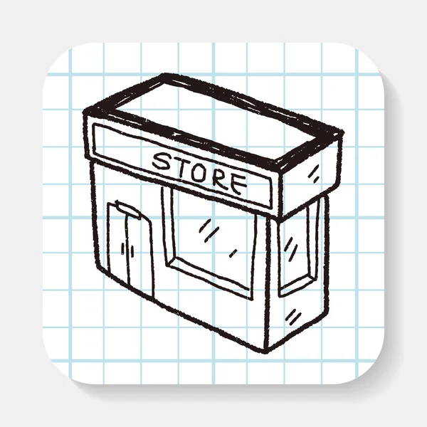 Loja loja doodle desenho —  Vetores de Stock