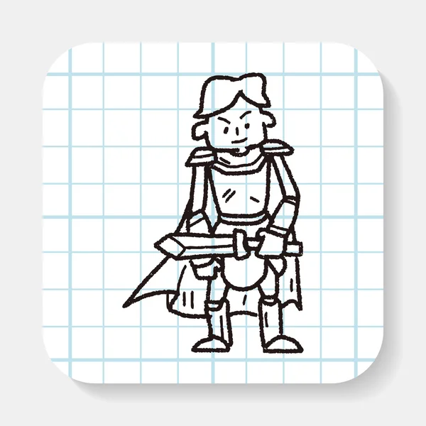 Cavaleiro doodle — Vetor de Stock
