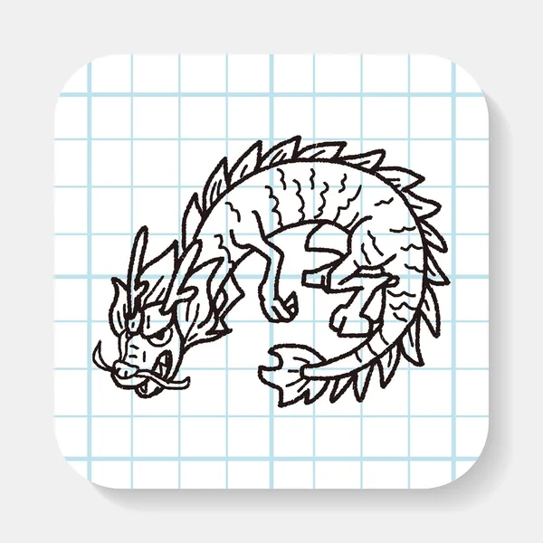 Chinesisches Drachen-Doodle — Stockvektor