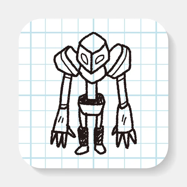 Robot doodle — Stockový vektor