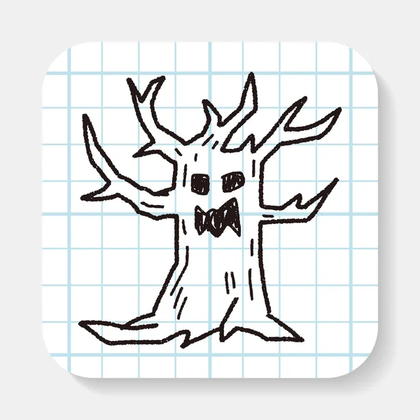 Doodle monstrum strom — Stockový vektor